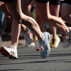 Legs of runners.