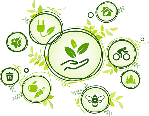 Various icons on sustainability